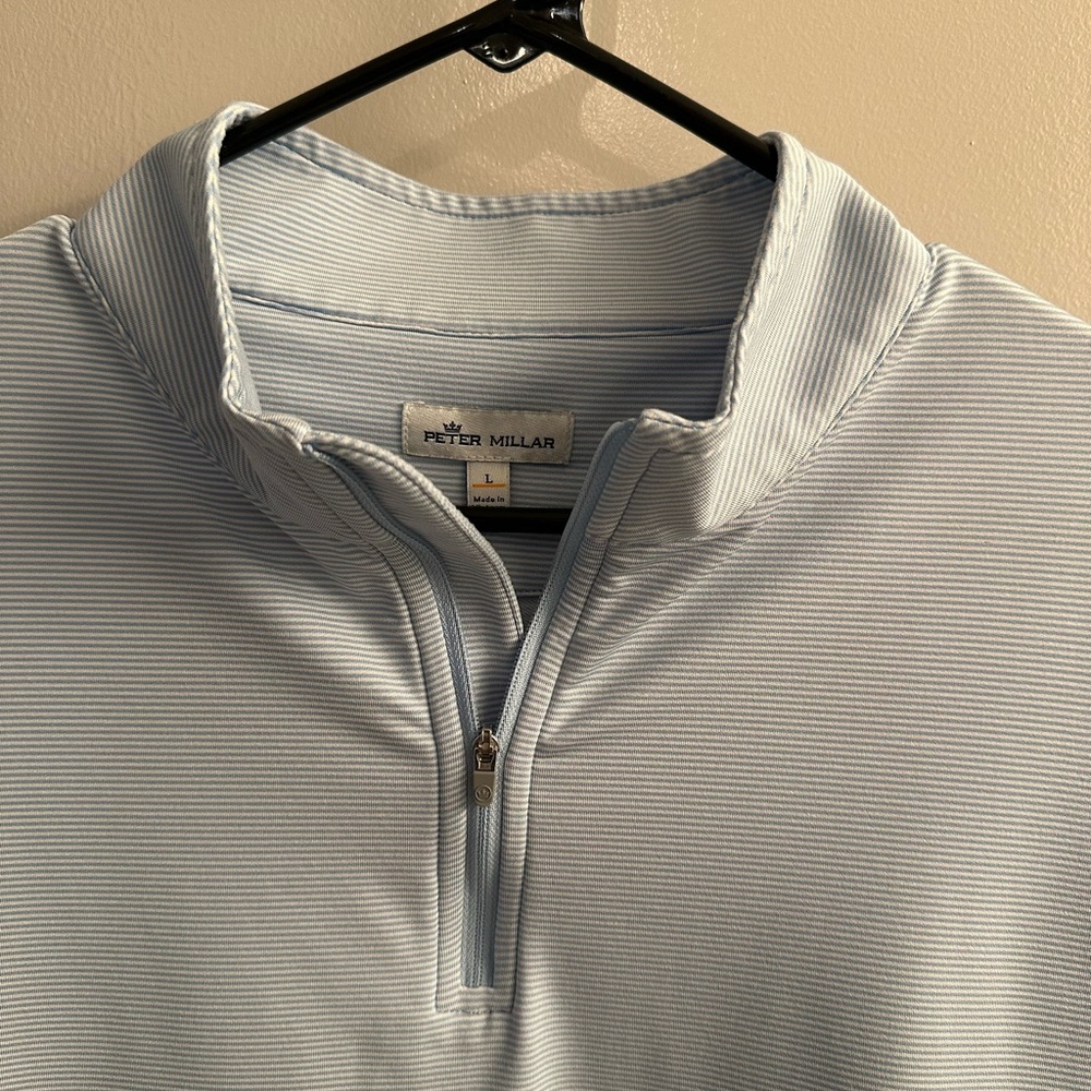Peter Millar Sky Blue Striped Pullover